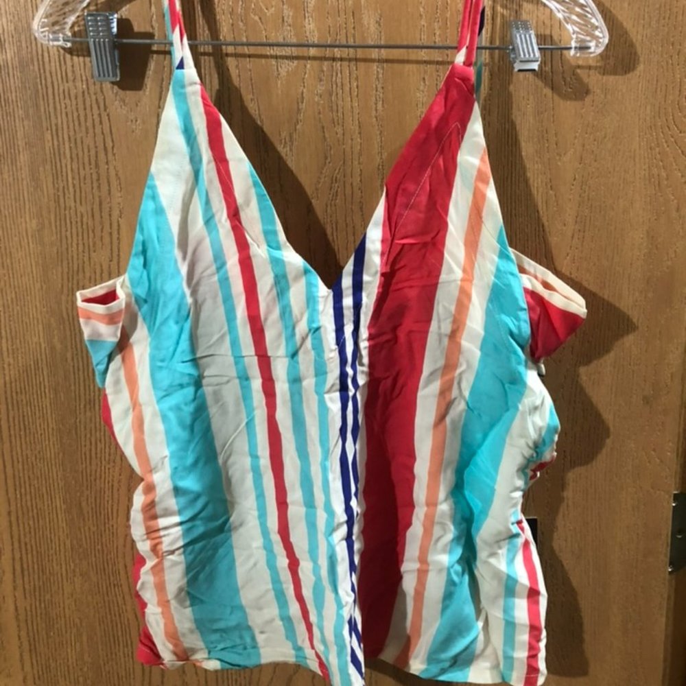 Lulu's Adrift Multicolored Tie Back Top